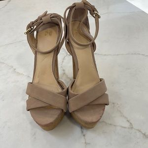 Angel Wings Suede Platform Sandals with 5.5”Heel and 1.5” Platform